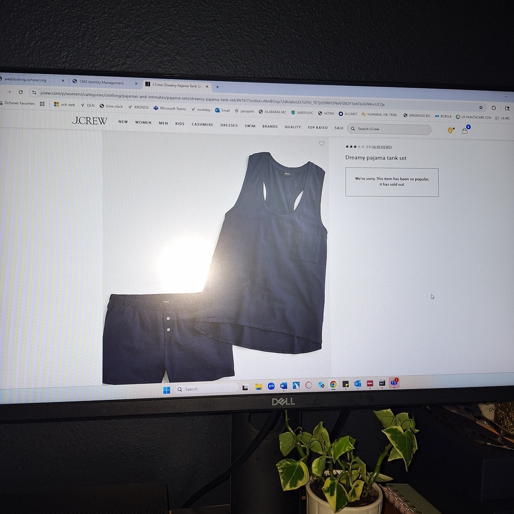 3 J. Crew Navy Pajama Tank Sets